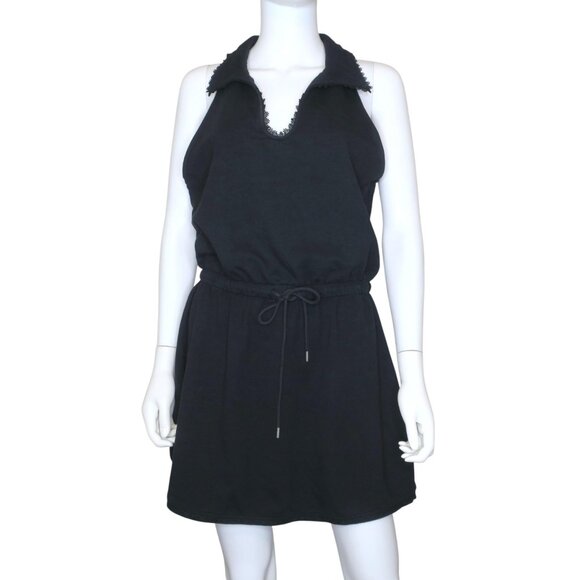 Sundays by Wearesundays Carina Collared Mini Dress Black Drawstring Waist Large - Picture 4 of 8